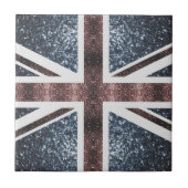 Rustige Britse vlag rode blauwe sparkles Tegeltje (Voorkant)