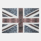 Rustige Britse vlag rode blauwe sparkles Theedoek (Horizontaal)