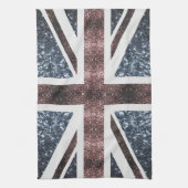 Rustige Britse vlag rode blauwe sparkles Theedoek (Verticaal)