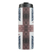 Rustige Britse vlag rode blauwe sparkles Thermosbeker (Voorkant)