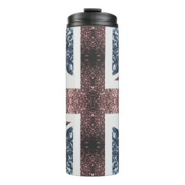 Rustige Britse vlag rode blauwe sparkles Thermosbeker