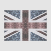 Rustige Britse vlag rode blauwe sparkles Tissuepapier (Voorkant)