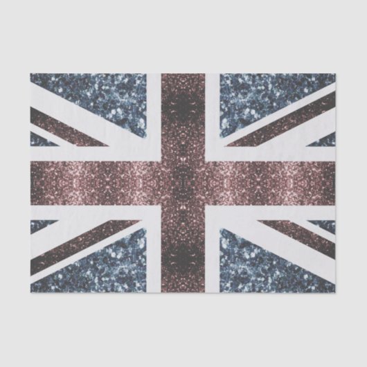 Rustige Britse vlag rode blauwe sparkles Tissuepapier (Voorkant)