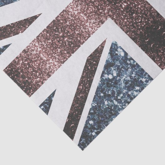 Rustige Britse vlag rode blauwe sparkles Tissuepapier (Detail)