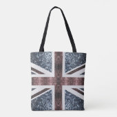 Rustige Britse vlag rode blauwe sparkles Tote Bag (Achterkant)