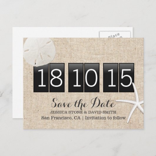 Rustige broodje en goudmakreel sparen de datum aankondigingskaart (Voorkant / Achterkant)