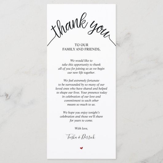 Rustige bruiloft Bedankt dat je een vaste kaart he (Voorkant)