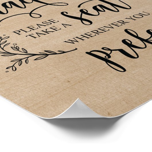 Rustige bruiloft-ceremonie voor wijnstokken poster (Hoek)