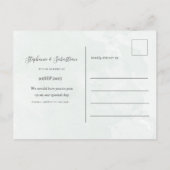 Rustige bruiloft Eucalyptus Green BEWAART DE DATUM Briefkaart (Achterkant)