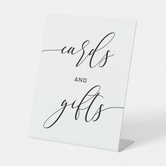 Rustige bruiloft-kaarten en cadeaubonborden reclamebord met voetstuk (Voorkant)