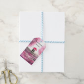 Rustige bruiloft-liefdespaar kerry-bloesems cadeaulabel (Met Touw)