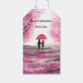 Rustige bruiloft-liefdespaar kerry-bloesems cadeaulabel