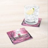 Rustige bruiloft-liefdespaar kerry-bloesems kartonnen onderzetters (Insitu)