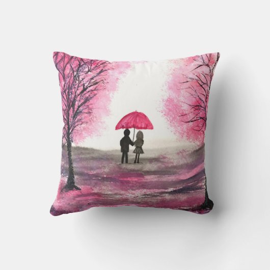 Rustige bruiloft-liefdespaar kerry-bloesems kussen (Achterkant)