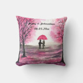 Rustige bruiloft-liefdespaar kerry-bloesems kussen (Voorkant)