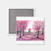 Rustige bruiloft-liefdespaar kerry-bloesems magneet (Voorkant / Achterkant)