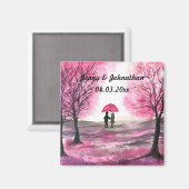 Rustige bruiloft-liefdespaar kerry-bloesems magneet (Voorkant / Achterkant)