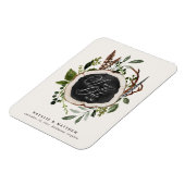 Rustige bruiloft met houtslijm, behalve de datum magneet (Linkerzijde)