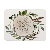 Rustige bruiloft met houtslijm, behalve de datum magneet (Horizontaal)