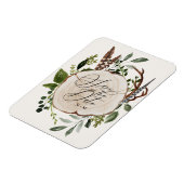 Rustige bruiloft met houtslijm, behalve de datum magneet (Linkerzijde)