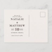 Rustige bruiloft met houtslijm, met uitzondering v aankondigingskaart (Achterkant)