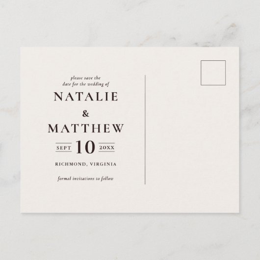 Rustige bruiloft met houtslijm, met uitzondering v aankondigingskaart (Achterkant)