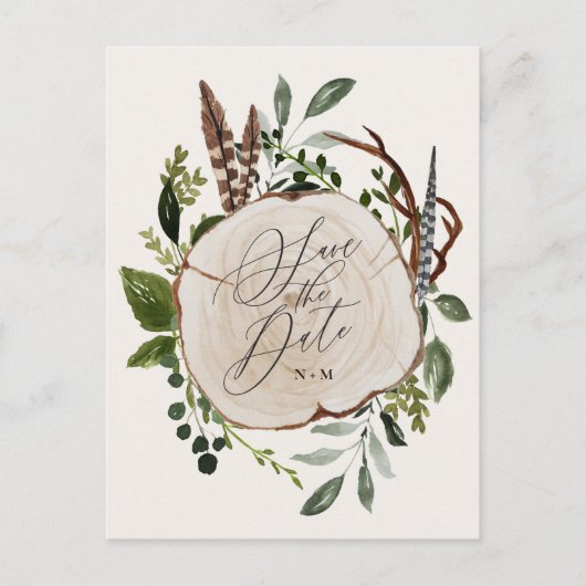 Rustige bruiloft met houtslijm, met uitzondering v aankondigingskaart (Voorkant)