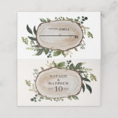 Rustige bruiloft met houtslijm plaatskaartje (Buitenkant ongevouwen)