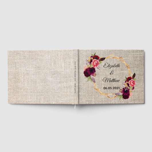 Rustige bruiloft met vuurbeige braad gastenboek (Volledig)