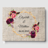 Rustige bruiloft met vuurbeige braad gastenboek (Voorkant)