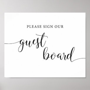 Rustige bruiloft Onderteken Ons bord van het gastb Poster