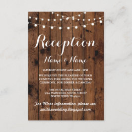 Rustige bruiloft Ontvangkaarten Houtlampjes Informatiekaartje