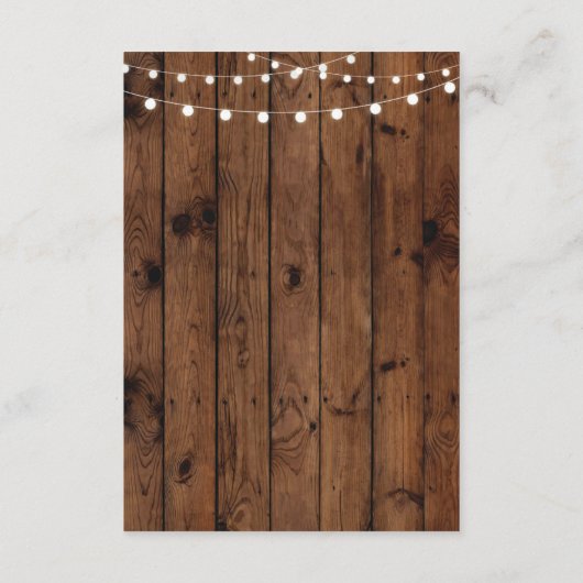 Rustige bruiloft Ontvangkaarten Houtlampjes Informatiekaartje (Achterkant)