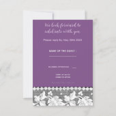 rustige bruiloft rsvp - hout, kant, snaarharten kaart (Achterkant)