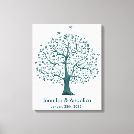 Rustige bruiloft — vingerafdrukstructuur — Afdrukk Canvas Afdruk (Voorkant)