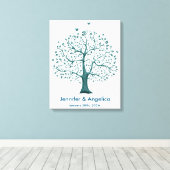 Rustige bruiloft — vingerafdrukstructuur — Afdrukk Canvas Afdruk (Insitu (Houten vloer))