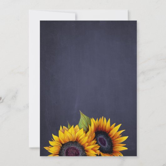 Rustige bruiloft voor zonnebloemenmars kaart (Achterkant)