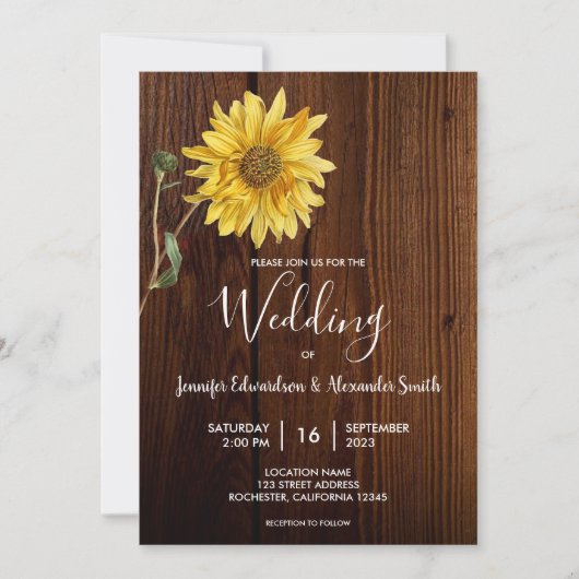 Rustige bruiloft voor zonnebloemschuur kaart (Voorkant)