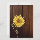 Rustige bruiloft voor zonnebloemschuur kaart (Achterkant)