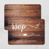 Rustige bruiloft Website Voorbehouden voor houtwar RSVP Kaartje (Voorkant / Achterkant)