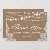 Rustige Bruiloftfeest Dank Je Brabant Licht Kant Bedankkaart (Voorkant / Achterkant)