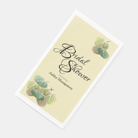 Rustige bruiloftsdouche herfst Espenbladeren geel Servet (Hoek)