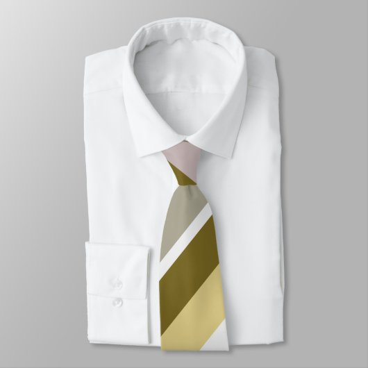 Rustige bruin, beige en grijze strepen stropdas (Gebonden)