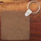 Rustige bruin kunstleder - op maat - monogram - na sleutelhanger (Achterkant)