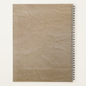 Rustige bruin  papierminimalistische familie planner (Achterkant)