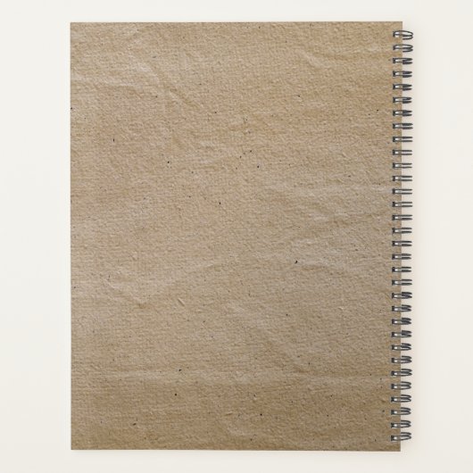 Rustige bruin  papierminimalistische familie planner (Achterkant)