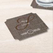 Rustige bruine achtergrond Bruiloft papier coaster Kartonnen Onderzetters (Gekanteld)