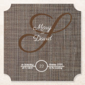 Rustige bruine achtergrond Bruiloft papier coaster Kartonnen Onderzetters (Voorkant)