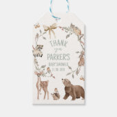 Rustige bruine bos baby shower cadeaulabel (Voorkant)
