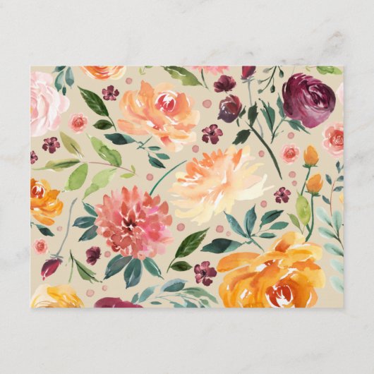 Rustige bruine bruine bruine bruidsschat informatiekaartje (Achterkant)